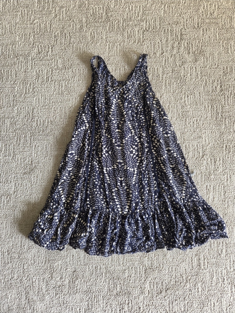 Rip Curl Navy Printed Ruffled Mini Dress